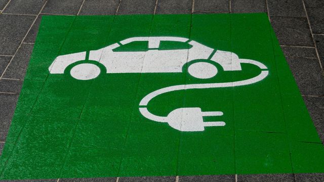 An electric car charging point. 